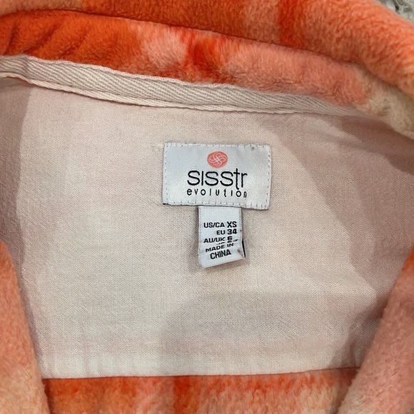 Orange oversized soft flannel jacket size XS - Picture 2 of 2